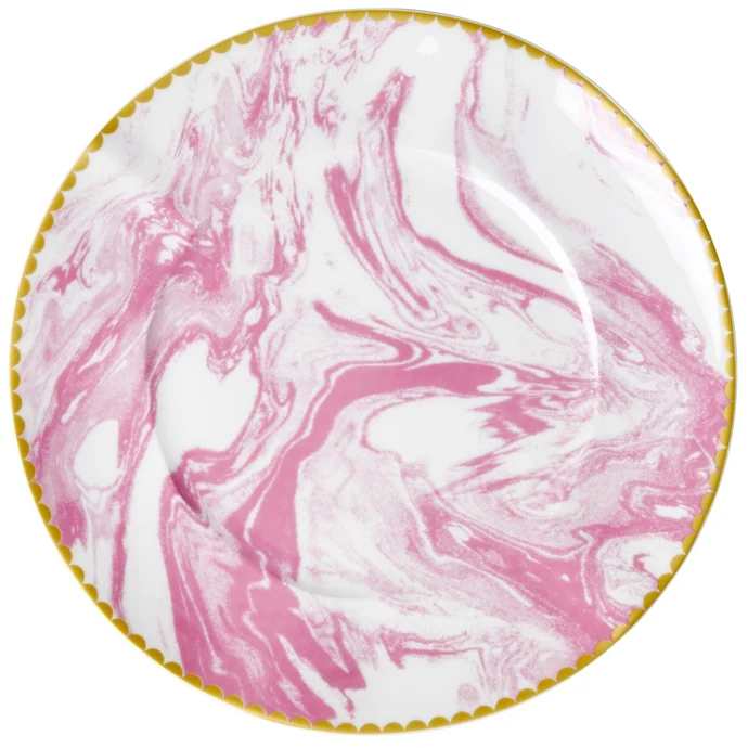 rice / Porcelánový tanier Marble Bubblegum Pink 23 cm