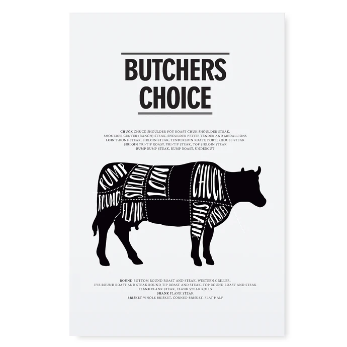 TAFELGUT / (Darček) Plagát Butchers choice 21x30 cm
