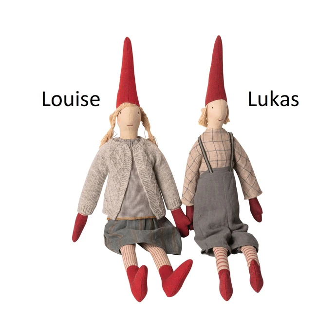 Maileg / Vánoční skřítek Louise/Lukas Maxi 62cm