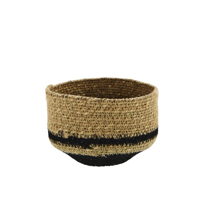 MADAM STOLTZ / Úložný košík Seagrass Black Stripe