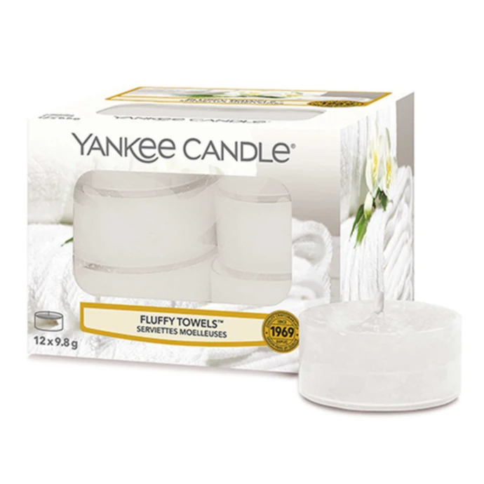 Yankee Candle / Čajové svíčky Yankee Candle 12 ks - Fluffy Towels