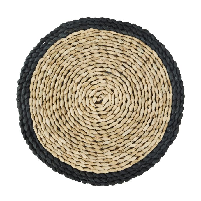 MADAM STOLTZ / Prírodné prestieranie Rush Natural Black 32 cm