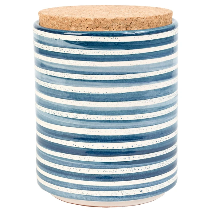 CÔTÉ TABLE / Keramická dóza s korkovým víčkem Blue Stripes