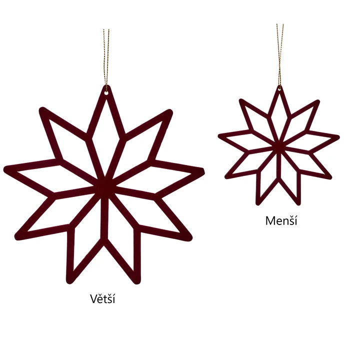 Hübsch / Závěsná dekorace Bordeaux Wood Star