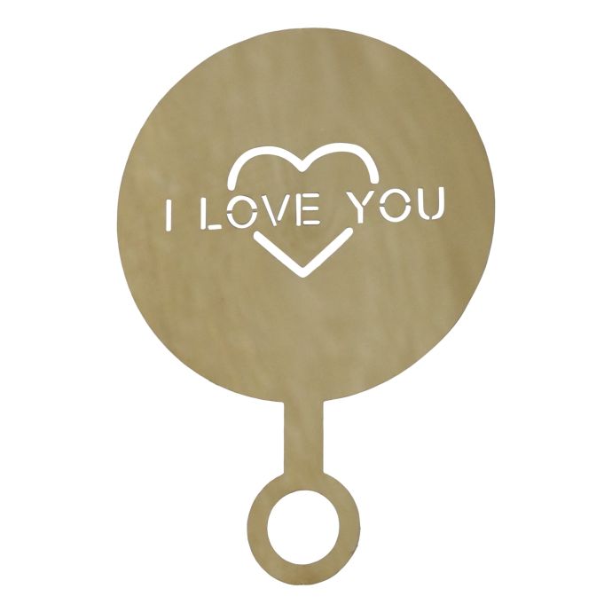 Chic Antique / Nerezová šablona na zdobení kávy I Love You