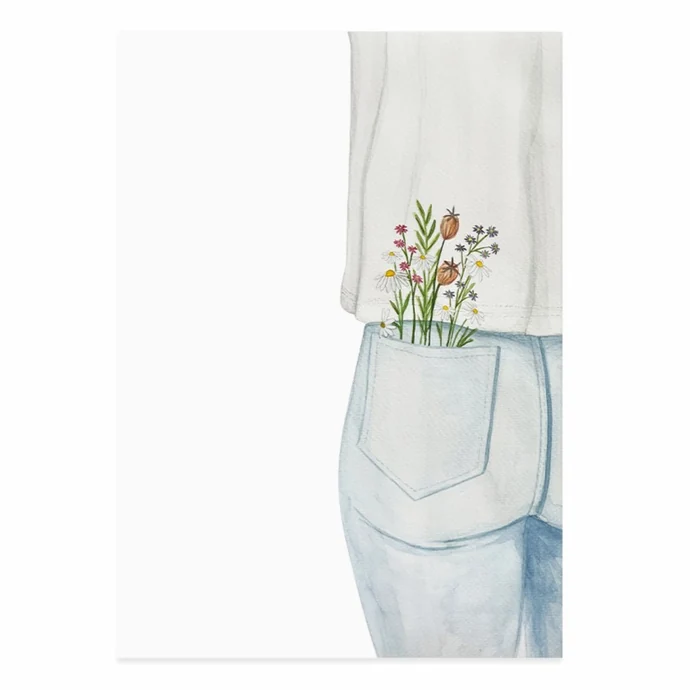 Eulenschnitt / Přání Flower Jeans Watercolor