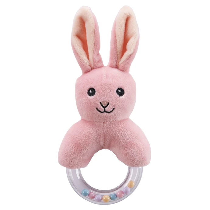 Kids Concept / Detská hrkálka s hryzadlom Pink Rabbit