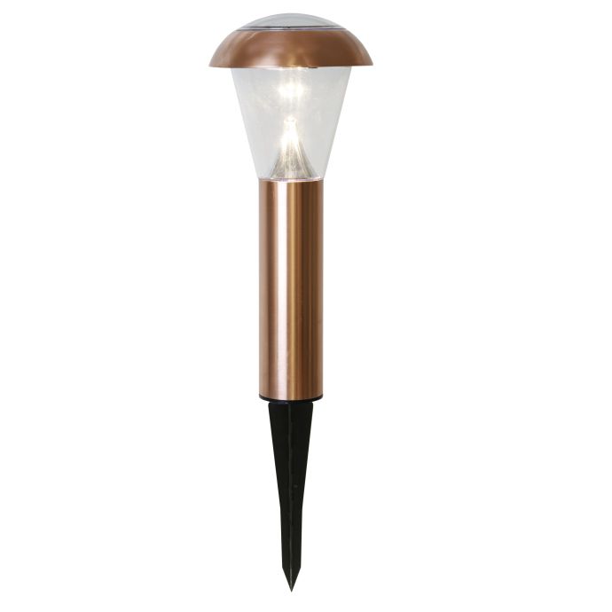 STAR TRADING / Záhradné svetlo na solárne napájanie Bollard Napoli Copper