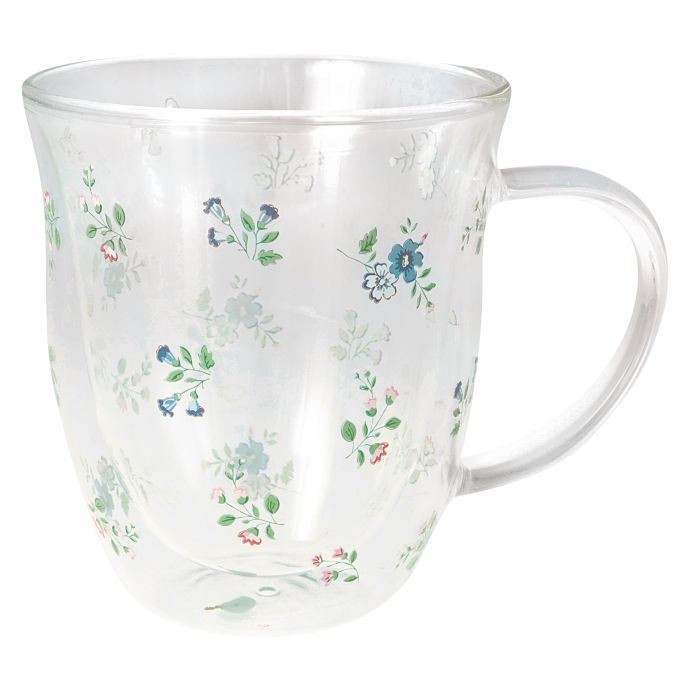 GREEN GATE / Dvojstenný sklenený hrnček Ailis White 300 ml