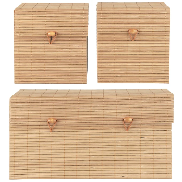 IB LAURSEN / Bambusový úložný box Oblong - set 3 ks