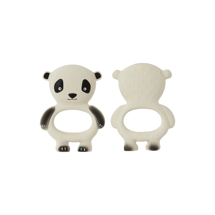 OYOY / Gumové hryzátko pre bábätká Panda Off White
