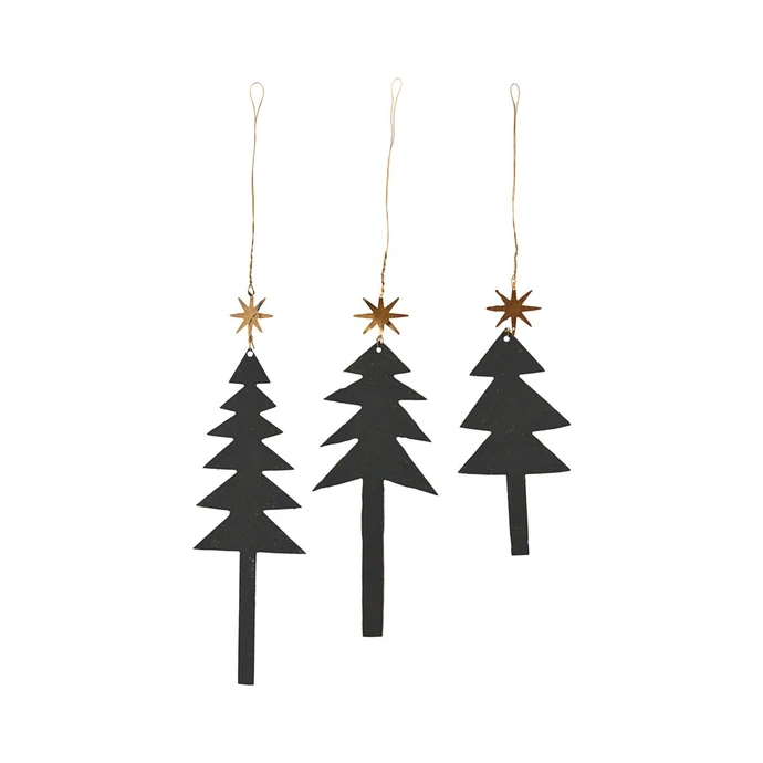 House Doctor / Vánoční ozdoby Trees with Stars - set 3 ks