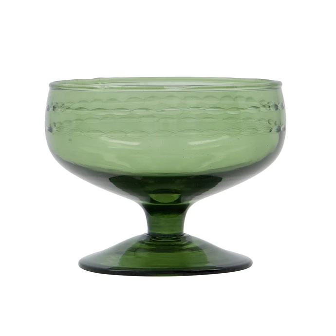 House Doctor / Skleněný pohár na deserty Vintage Green