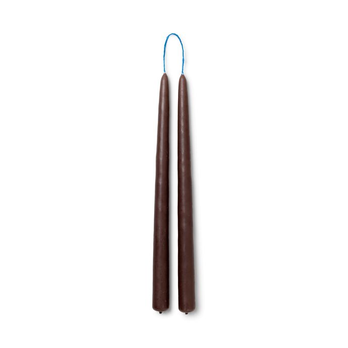 ferm LIVING / Sviečka Dipped Candles Brown - set 2 ks