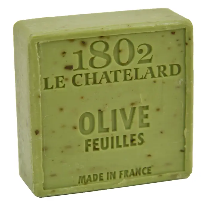 LE CHATELARD / Marseillské mýdlo s peelingem 100 g čtverec - oliva květ