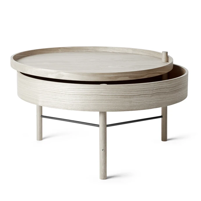 Audo Copenhagen / Drevený stôl Turning White Oak ⌀ 65 cm
