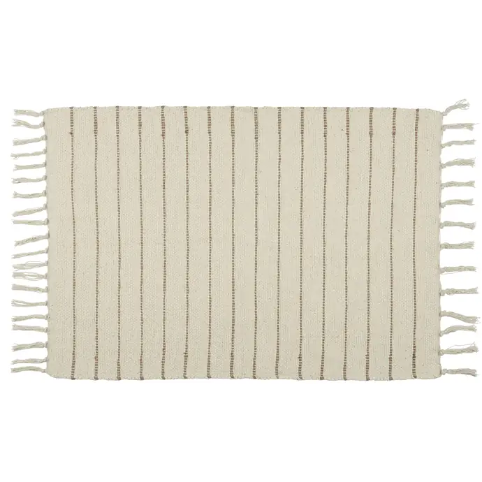 Ib Laursen / Bavlnený koberček Cream Stripes 60x90cm