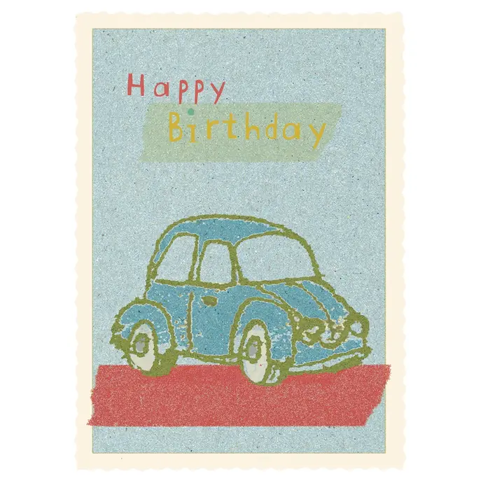 Maileg / Narodeninová kartička s obálkou Blue Car