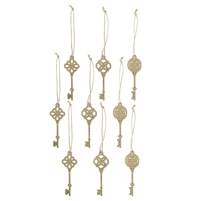 Bloomingville / Vianočná ozdoba Kaley Gold Wood - set 9 ks