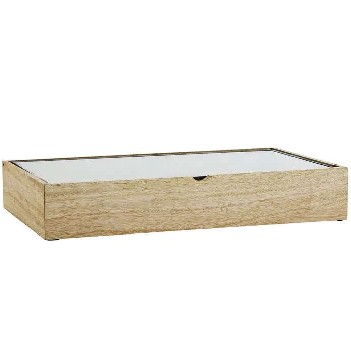 MADAM STOLTZ / Dekorativní dřevěný box Glass & Mango Wood