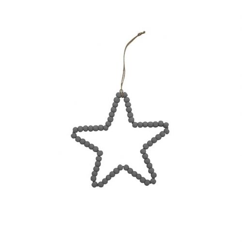 Krasilnikoff / Závesná dekorácia z korálikov Star Medium Grey