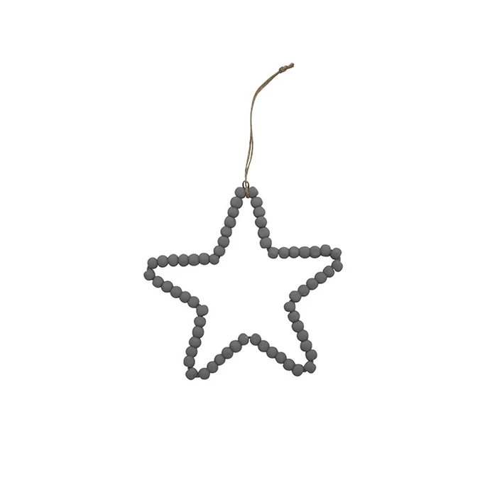 Krasilnikoff / Závěsná dekorace z korálků Star Medium Grey