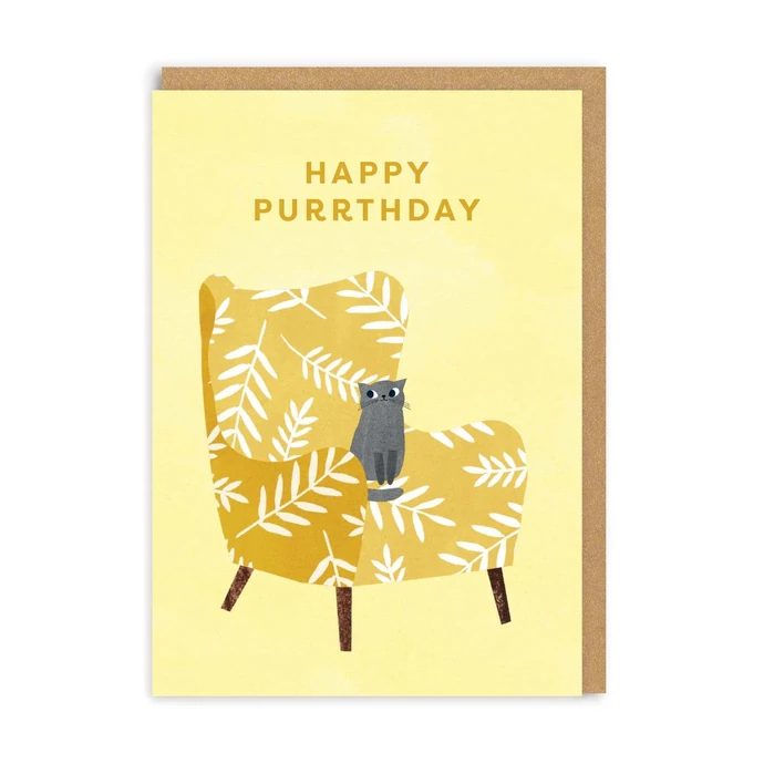 Ohh Deer / Prianie k narodeninám Happy Purrthday Yellow