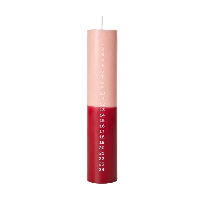 Broste / Adventní svíčka Powder/Burgundy 25 cm