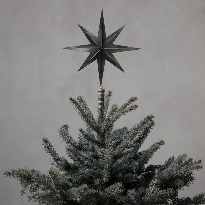 House Doctor / Vánoční hvězda na stromeček Gunmetal 31 cm