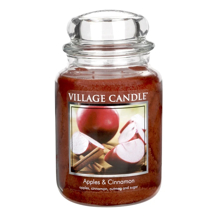 VILLAGE CANDLE / Svíčka ve skle Apple Cinnamon - velká