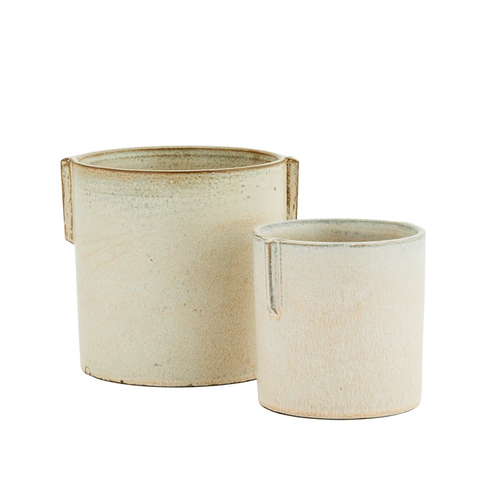 MADAM STOLTZ / Keramický obal na kvetináč Stoneware Ivory