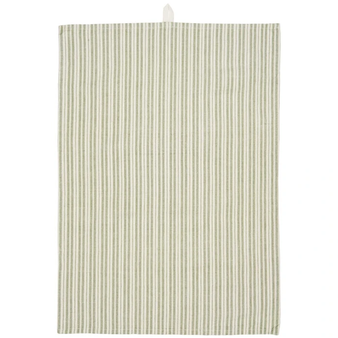 Ib Laursen / Bavlněná utěrka Mads Green Stripes