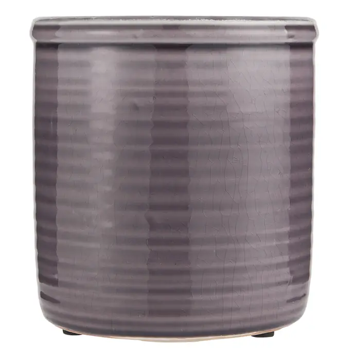 Ib Laursen / Keramický obal na květináč Grooves Purple Large
