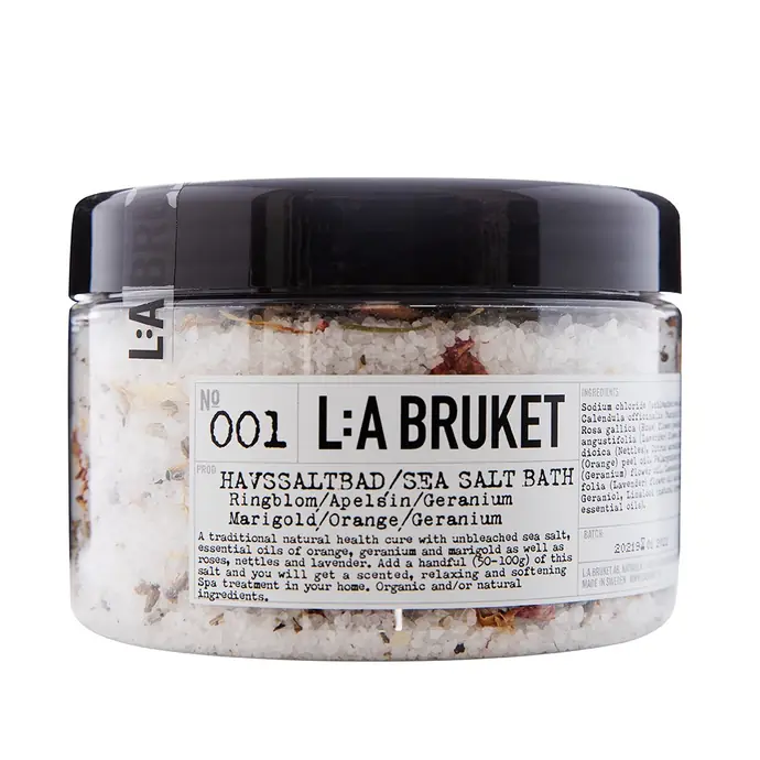 L:A BRUKET / Morská soľ do kúpeľa Marigold, Orange, Geranium 450gr