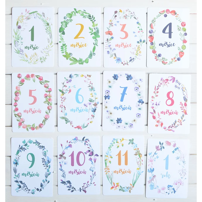 MANKAI Paper / Míľnikové kartičky pre bábätká 1 - 12 mesiacov