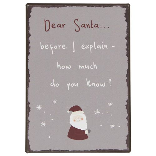 IB LAURSEN / Plechová ceduľa Dear Santa how much do you know?