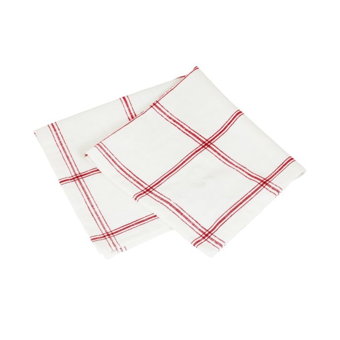 Strömshaga / Obrúsok z organickej bavlny Alma White/Red