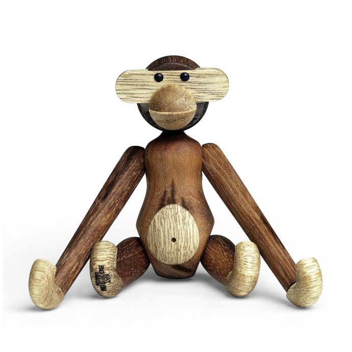 Kay Bojesen Denmark / Dřevěná opička Monkey Mini Teak Limba 9,5 cm