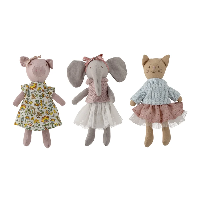 Bloomingville / Dětská textilní hračka Doll Animal Friends - set 3 ks