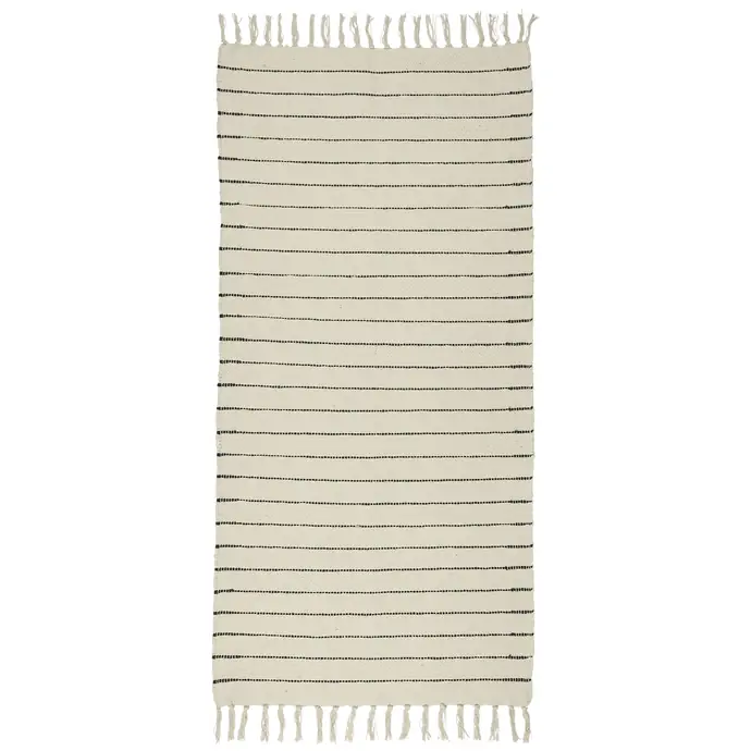 Ib Laursen / Bavlněný běhoun Black Stripes 65x130cm