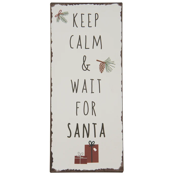 IB LAURSEN / Plechová cedule Keep Calm & Wait for Santa