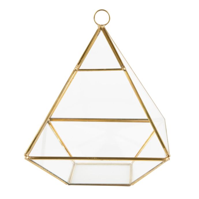 sass & belle / Sklenený box Pyramid Brass