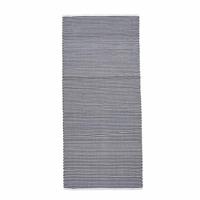 House Doctor / Koberec Stripe Black White 90×200 cm