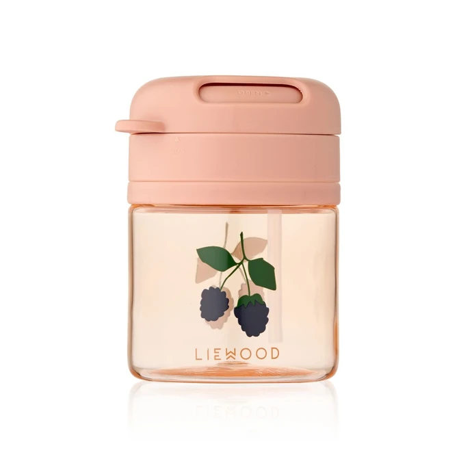 LIEWOOD / Dětská lahev s brčkem Pavia Berry 280 ml