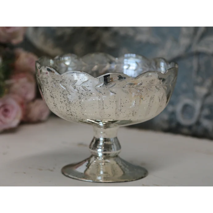 Chic Antique / Skleněný pohár na dekorace Antique silver