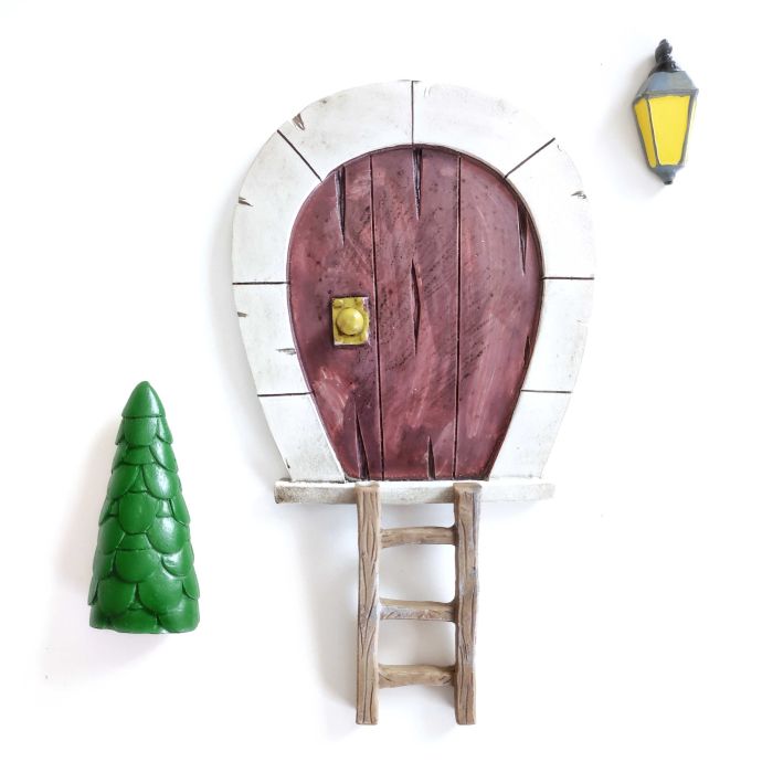 Det Gamle Apotek / Dekorativní dvířka pro vánoční skřítky Nisse Door - set 4 ks