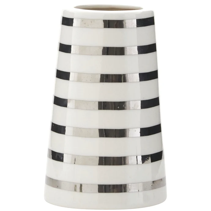 House Doctor / Porcelánová váza Sailor Stripes Silver