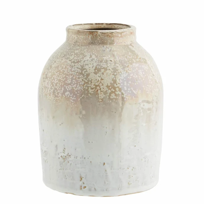 MADAM STOLTZ / Keramická váza Honey White 19 cm