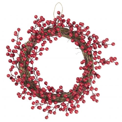 IB LAURSEN / Vánoční věnec Red Berries 35 cm