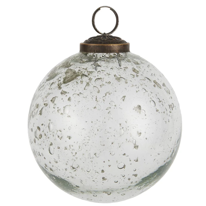 IB LAURSEN / Vánoční baňka Pebbled Glass Clear 9,5 cm
